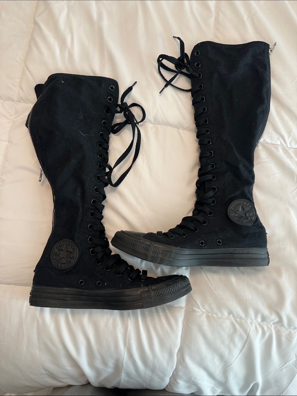Converse Black Knee-High Lace-Up Boots